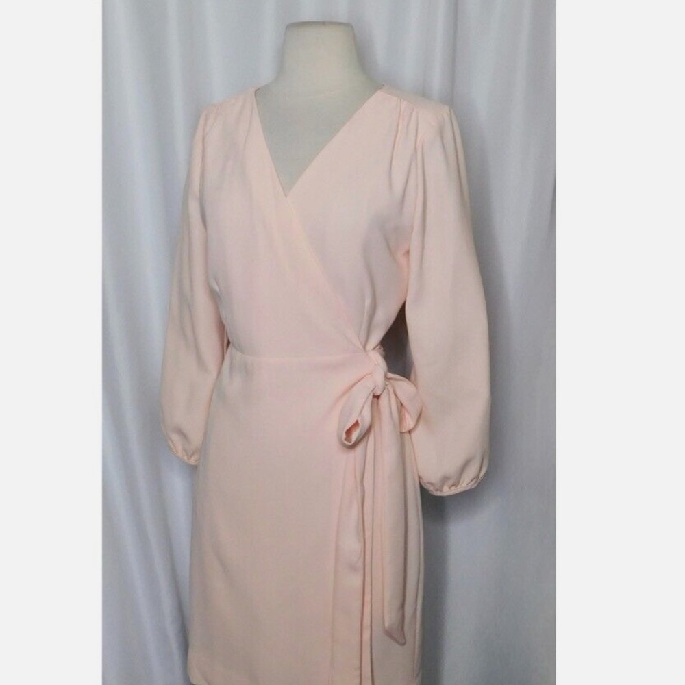 J. Crew Pink Wrap Tie Front Sheath Dress - Picture 3 of 7